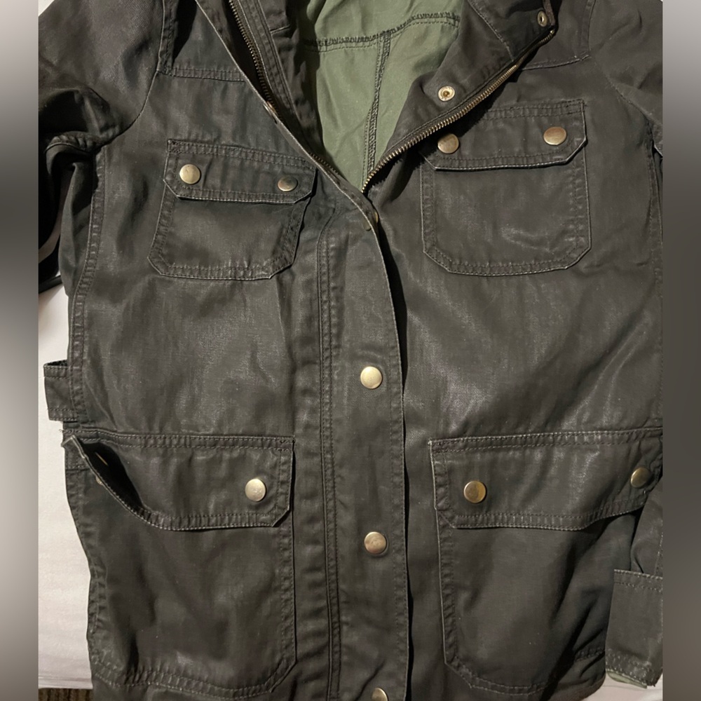 j crew womens utility jacket size small field resin twill jacket outerwear - Picture 6 of 7